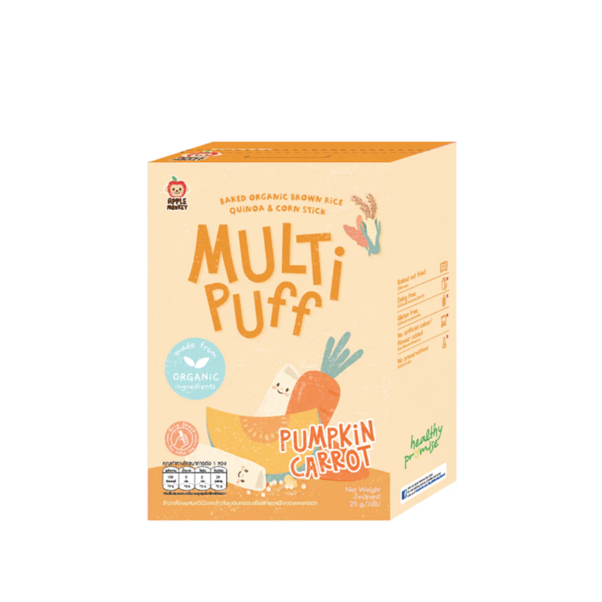 APPLE MONKEY ORGANIC MULTI PUFF PUMPKINCARROT 25G