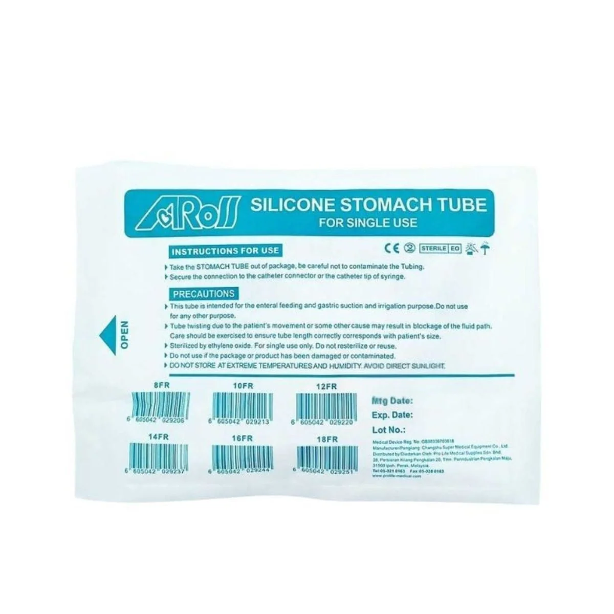 AROS SILICON RYLES TUBE SIZE 16FG