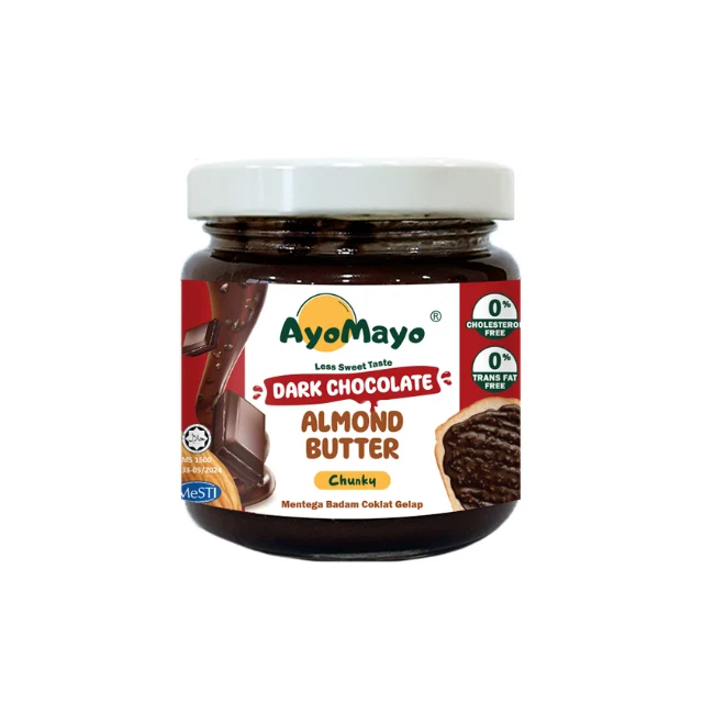 AYOMAYO DARK CHOCOLATE ALMOND BUTTER CHUNKY 90G