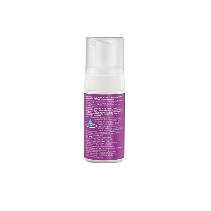 BETADINE FEMININE WASH FOAM FRESH & ACTIVE LEMON VERBENA 100ML - Image 2