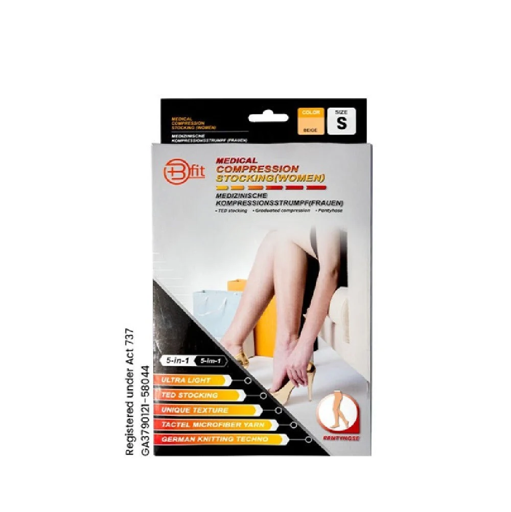 BFIT 5IN1 MEDICAL COMPRESSION STOCKING W/ANTI SLIP SILICONE - PANTHYHOSE S182 S - Image 3