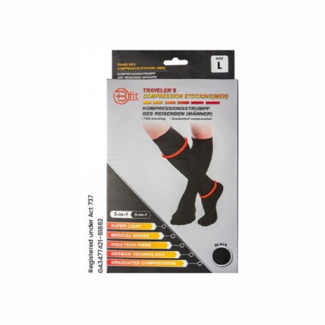 BFIT 5IN1 S162 TRAVEL COMPRESSION SOCK FOR MEN L
