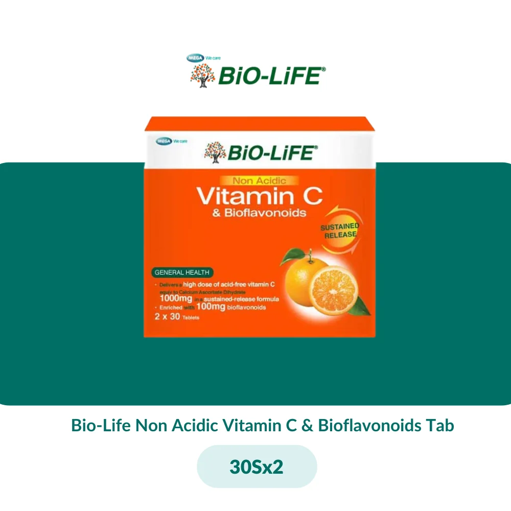 Bio-Life Non Acidic Vitamin C & Bioflavonoids Tab (30Sx2/90Sx2) - Image 2