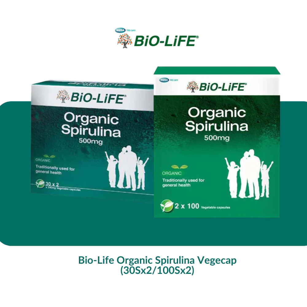 Bio-Life Organic Spirulina Vegecap (30Sx2/100Sx2)
