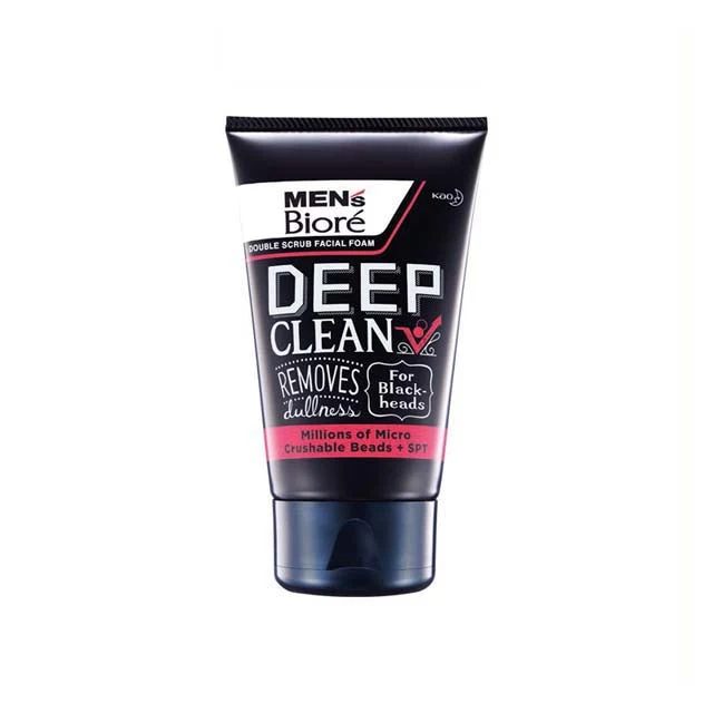 BIORE MENS DOUBLE SCRUB FACIAL FOAM DEEP CLEAN 100G