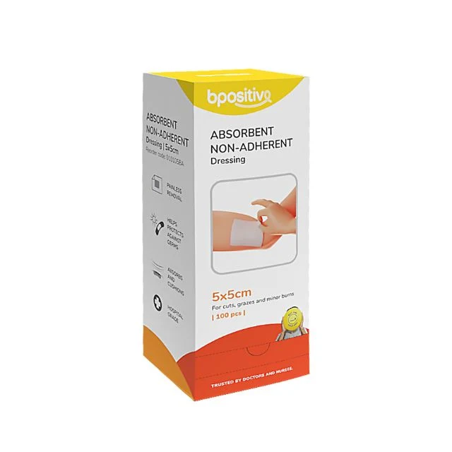 BPOSITIVE ABSORBENT NON-ADHERENT DRESSING 5X5CM 100S