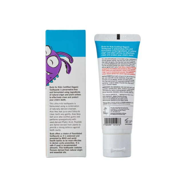 BUDS CHILDREN TOOTHPASTE FLUORIDE(3-12YEARS)BLACKCURRANT 50ML - Image 3