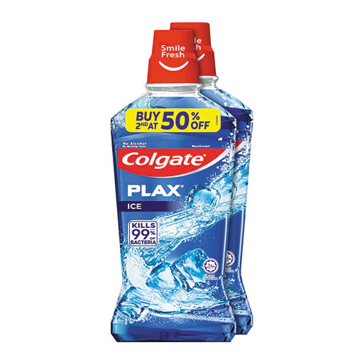 COLGATE PLAX MOUTHWASH ICE 750ML 2S