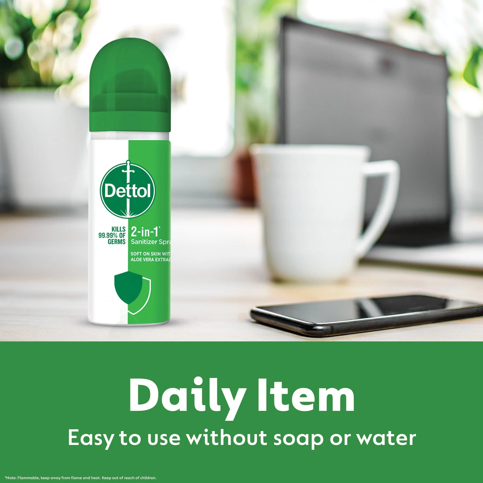 DETTOL 2-IN-1 SANITIZER SPRAY 50ML - Image 3