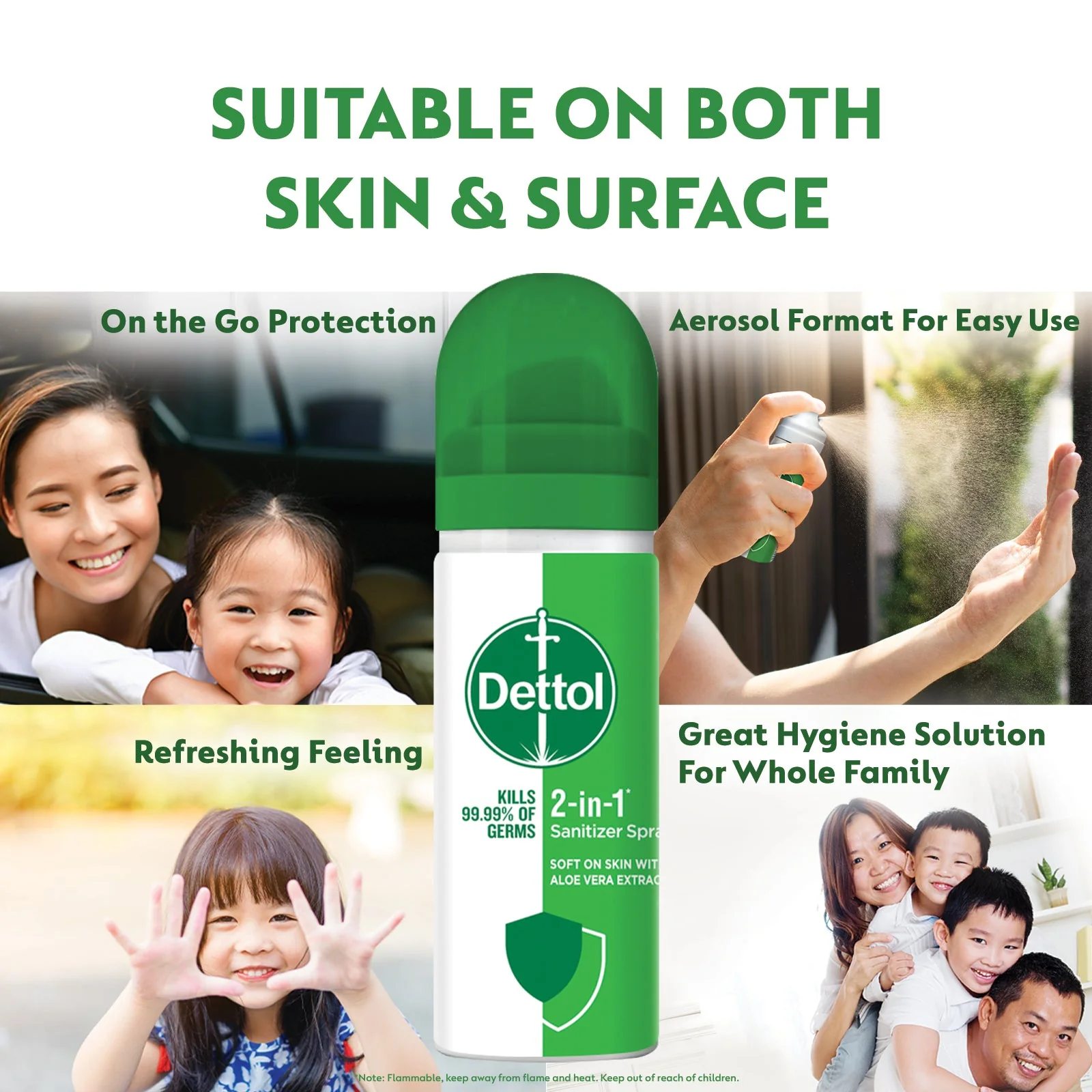 DETTOL 2-IN-1 SANITIZER SPRAY 50ML - Image 4