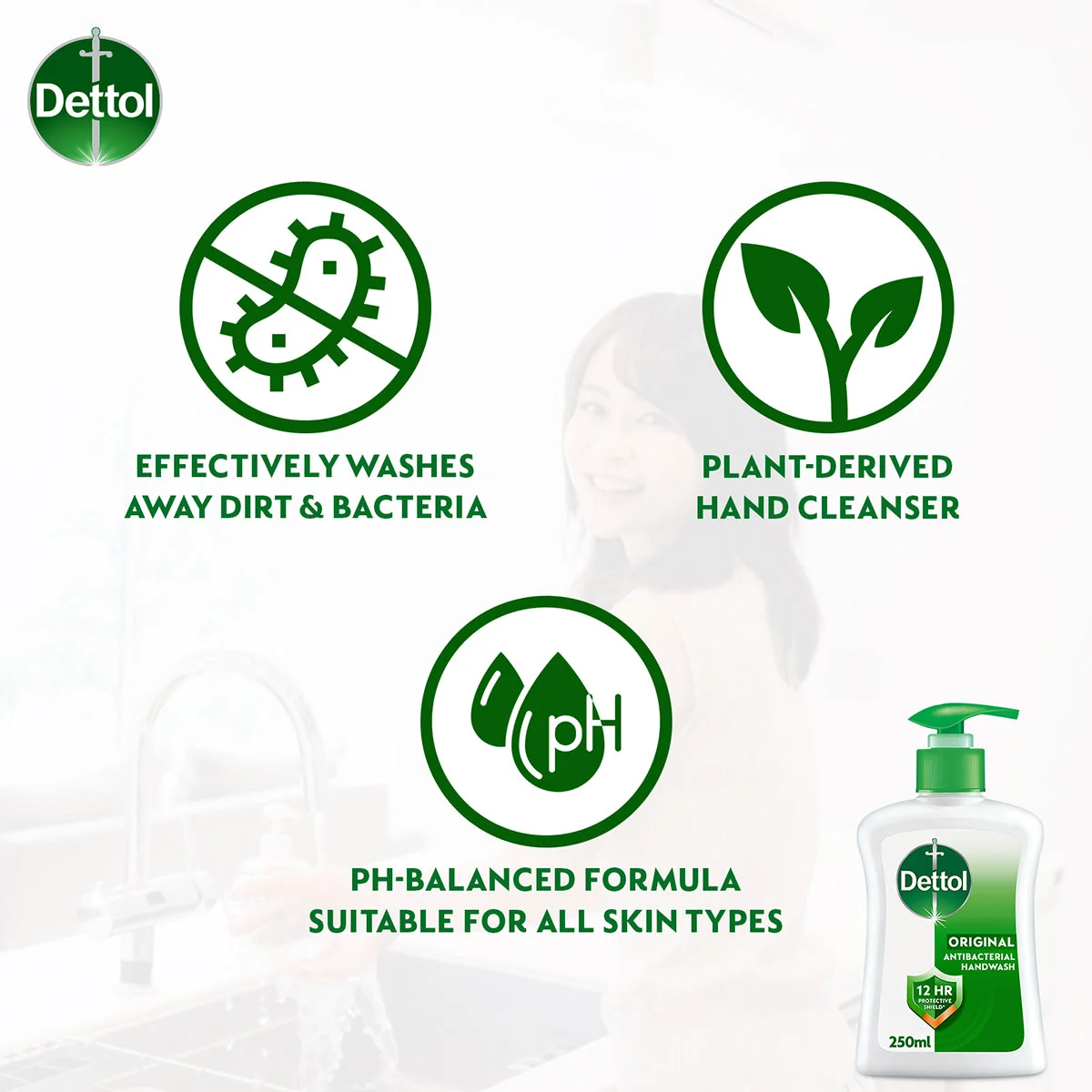 DETTOL ANTIBACTERIAL HAND WASH LIQUID ORIGINAL 250ML - Image 4