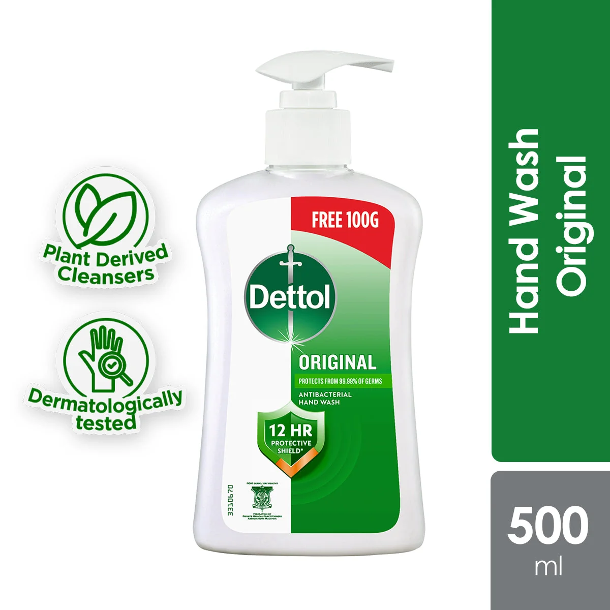 DETTOL ANTIBACTERIAL HAND WASH LIQUID ORIGINAL 400G+100G