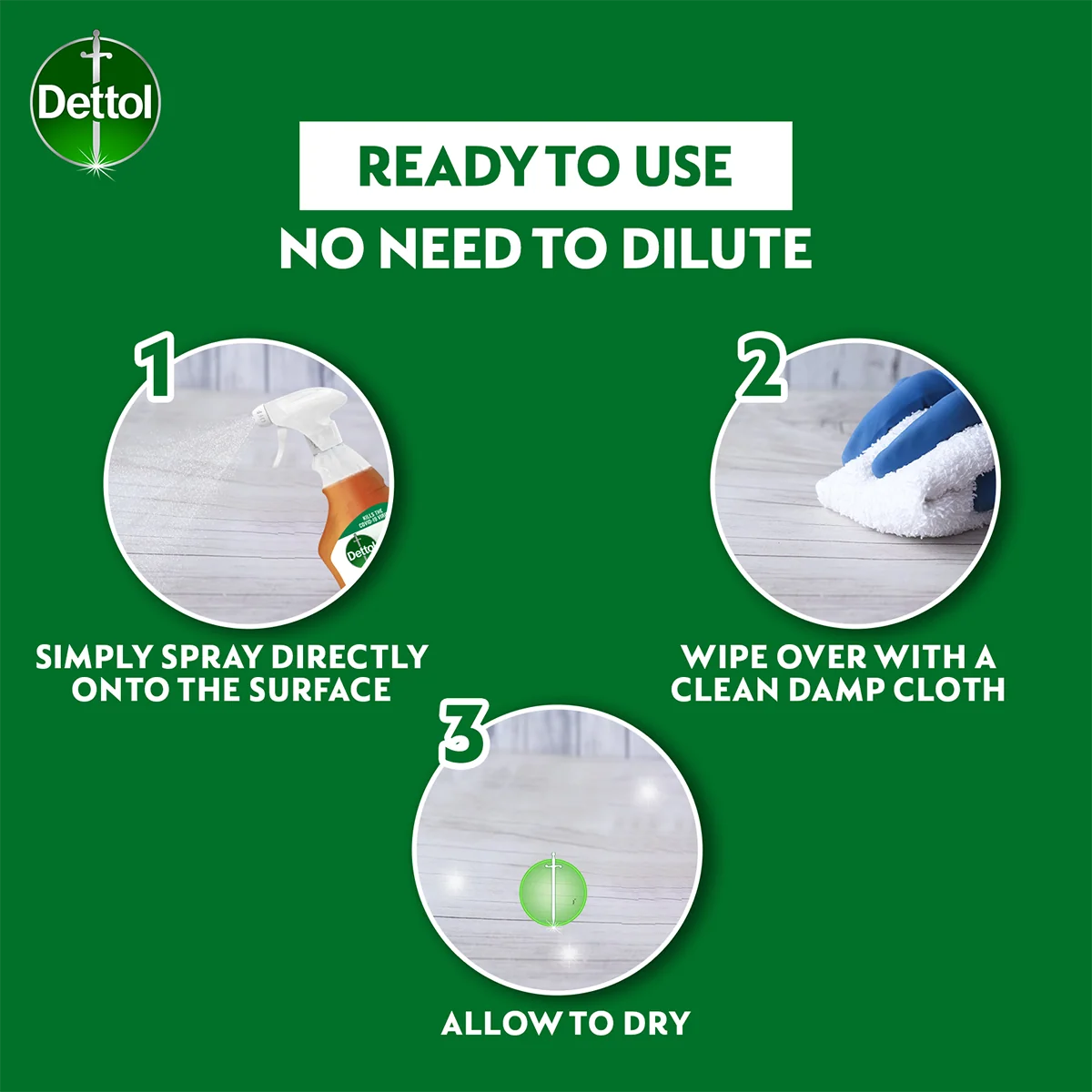 DETTOL ANTIBACTERIAL SURFACE DISINFECTAN TRIGGER SPRAY 500ML - Image 6