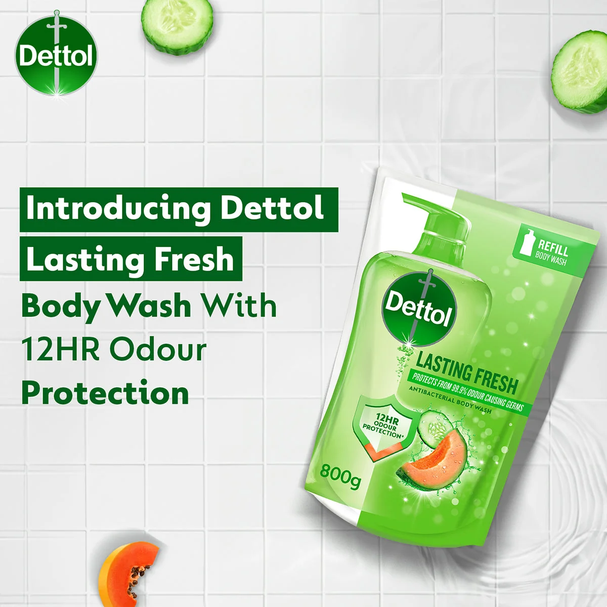DETTOL SHOWER GEL LASTING FRESH (VALUE REFILL) 800G - Image 3