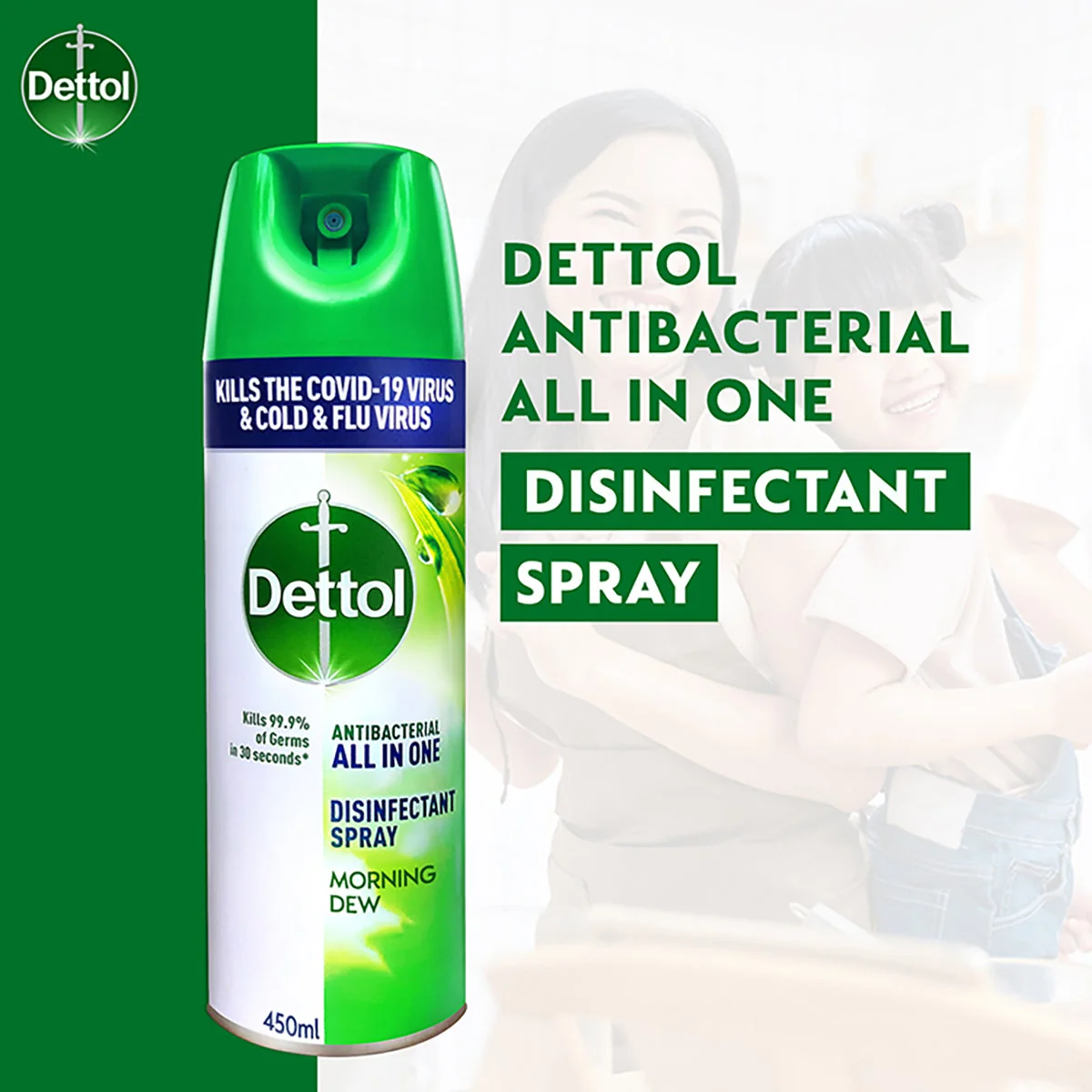 DETTOL SPRAY MORNING DEW 450ML - Image 3