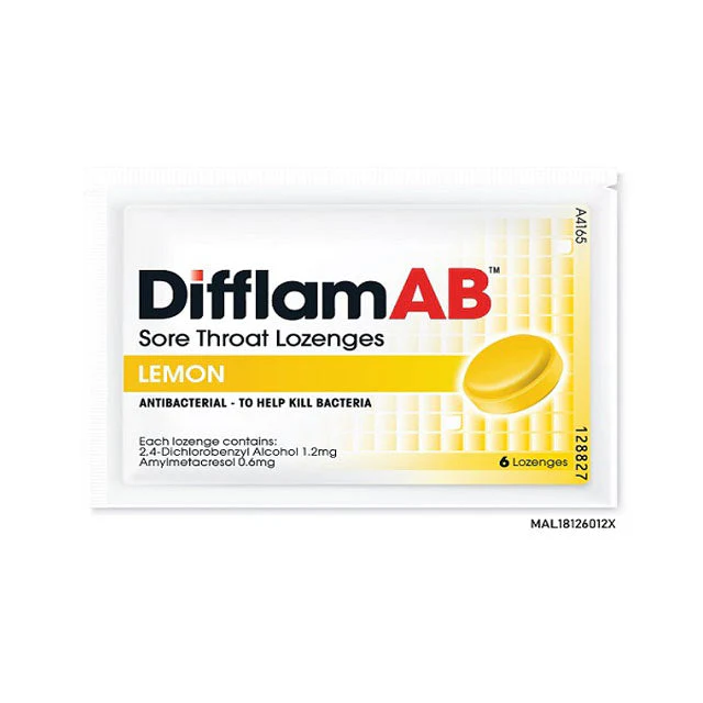 DIFFLAM AB LOZENGES LEMON 6S