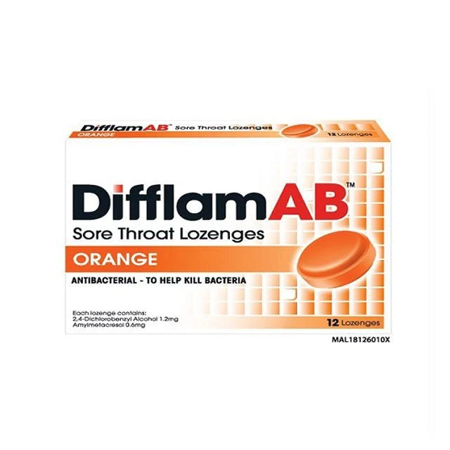 DIFFLAM AB LOZENGES ORANGE 12S