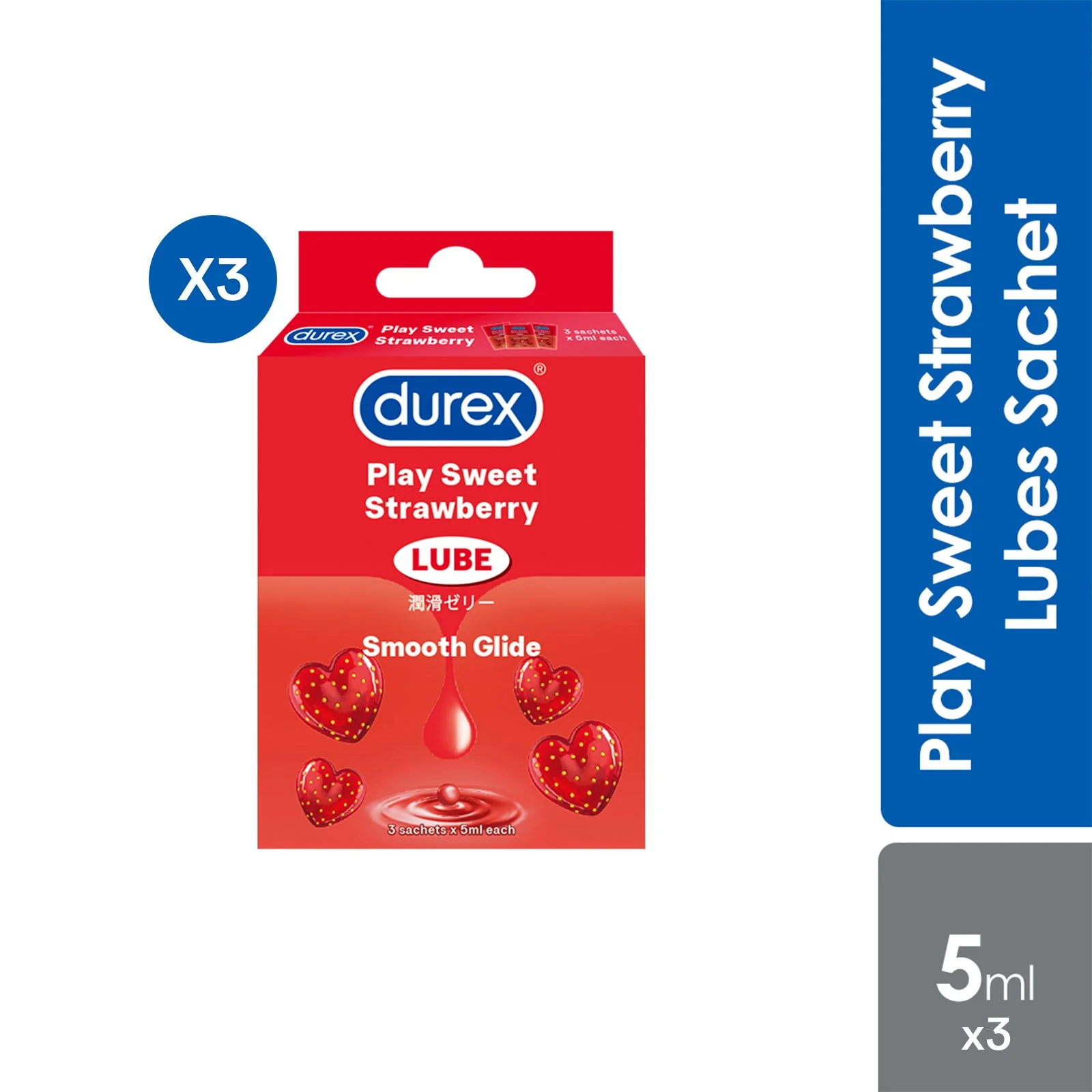 DUREX LUBE PLAY STRAWBERRY SACHET 5MLX3S
