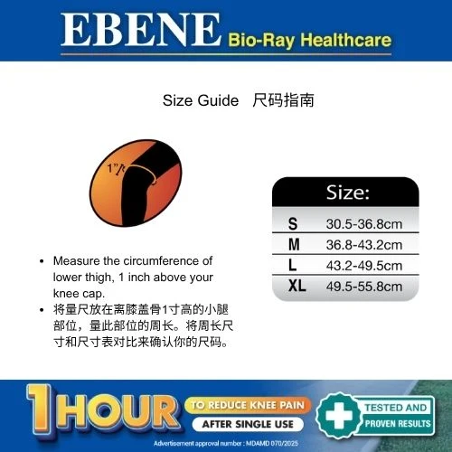 EBENE BIO RAY KNEE GUARD W TOURMALINE+MEN SOCKS S - Image 7
