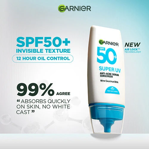 GARNIER BRIGHT COMPLETE ANTI-ACNE UV SERUM SPF50+ 30ML - Image 6