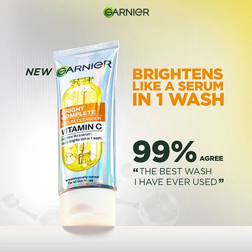 GARNIER BRIGHT COMPLETE SERUM CLEANSER 100ML - Image 2
