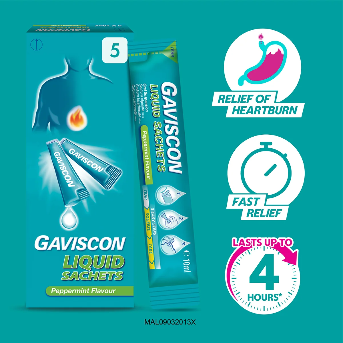 GAVISCON LIQUID SACHET 10ML 5S - Image 8