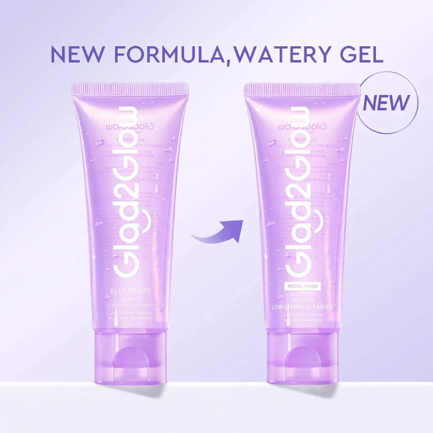 GLAD2GLOW BLUEBERRY CERAMIDE LOW PH GEL CLEANSER 70ML - Image 4