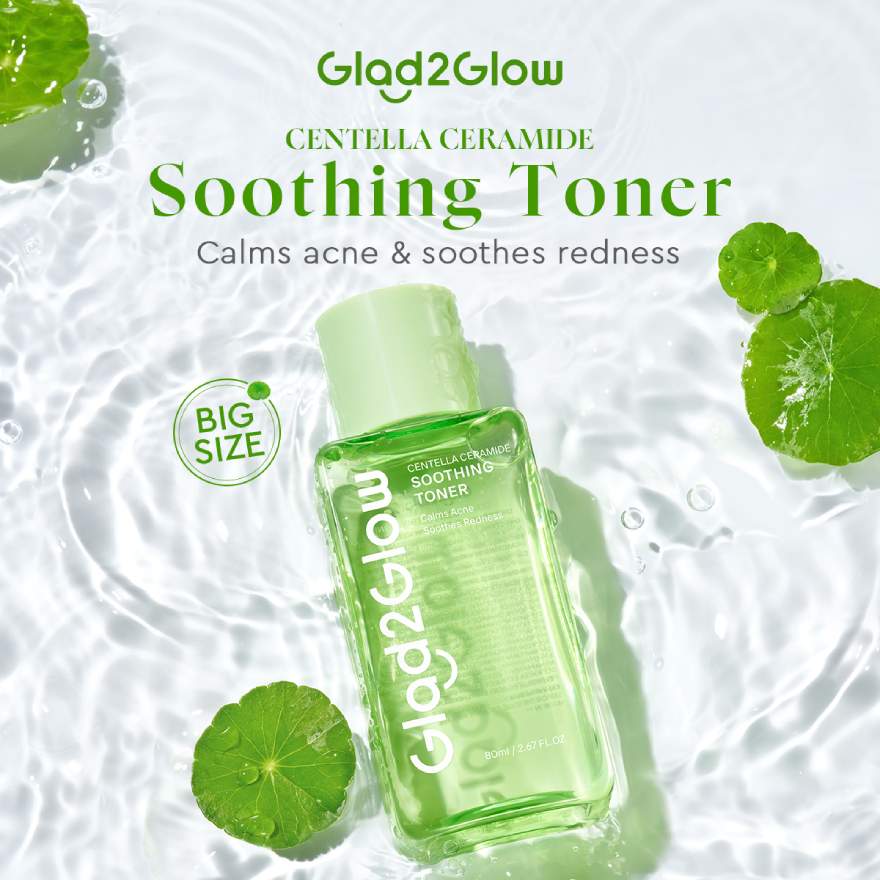GLAD2GLOW CENTELLA CERAMIDE SOOTHING TONER 80ML - Image 2