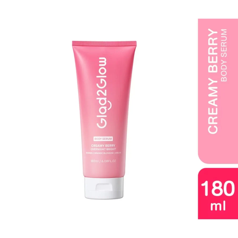 GLAD2GLOW CREAMY BERRY OVERNIGHT BRIGHT BODY SERUM 180ML