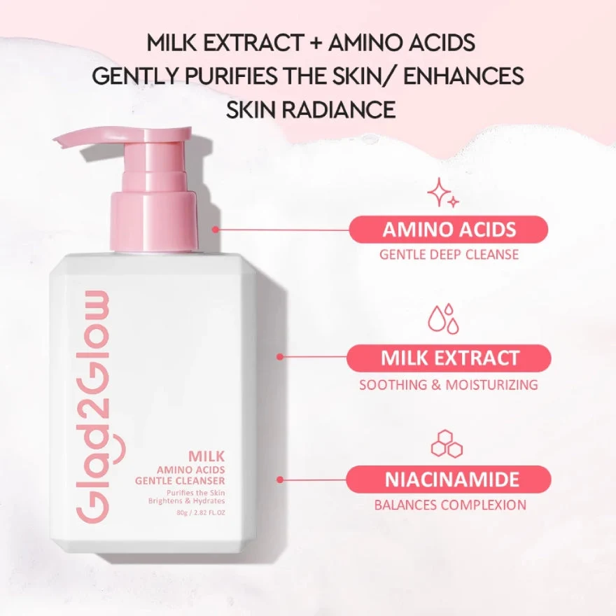 GLAD2GLOW MILK AMINO ACIDS BRIGHTENING CLEANSER 80G - Image 3