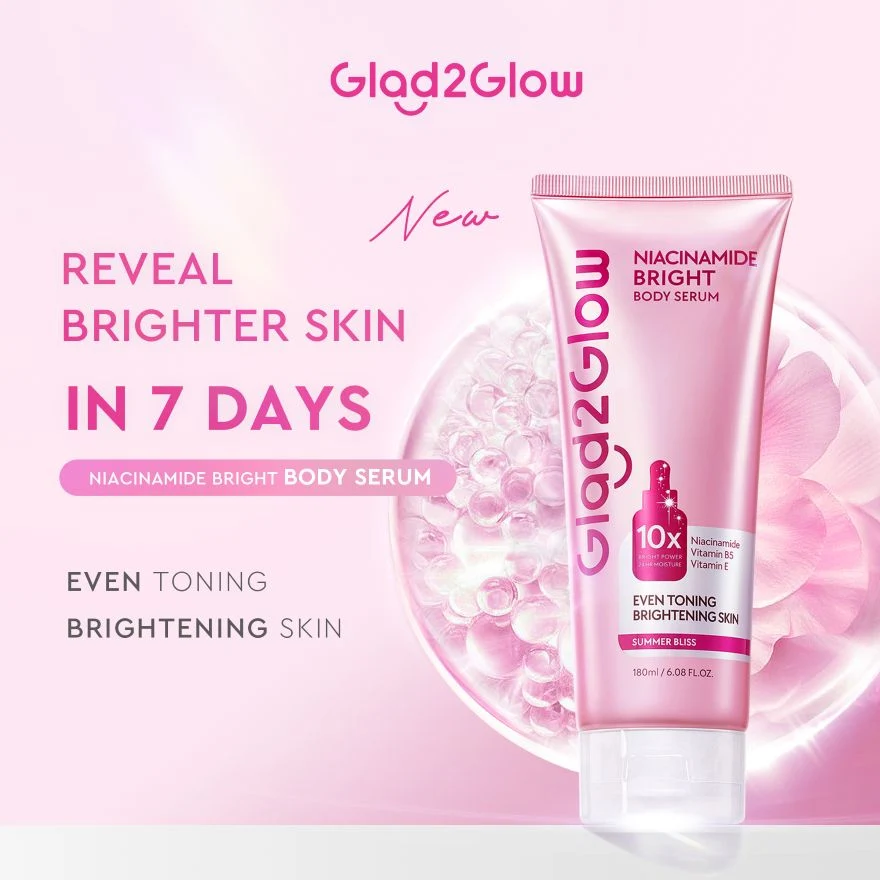 GLAD2GLOW Niacinamide Bright Body Serum 180ml - Image 2