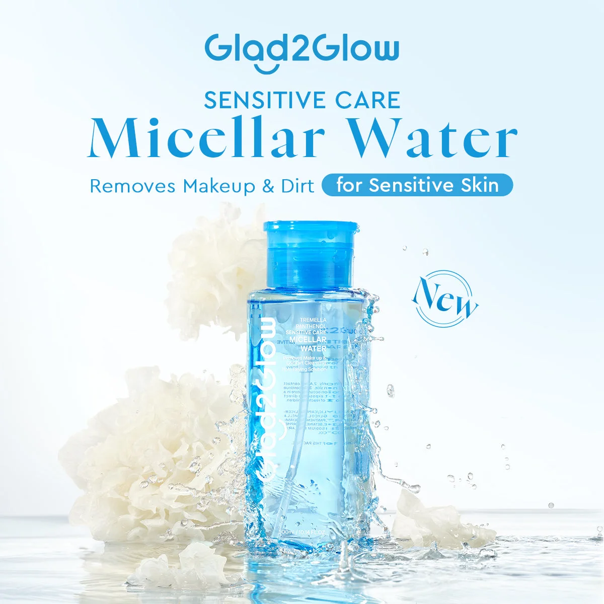 GLAD2GLOW TREMELLA PANTHENOL SENSITIVE CARE MICELLAR WATER 300ML - Image 2