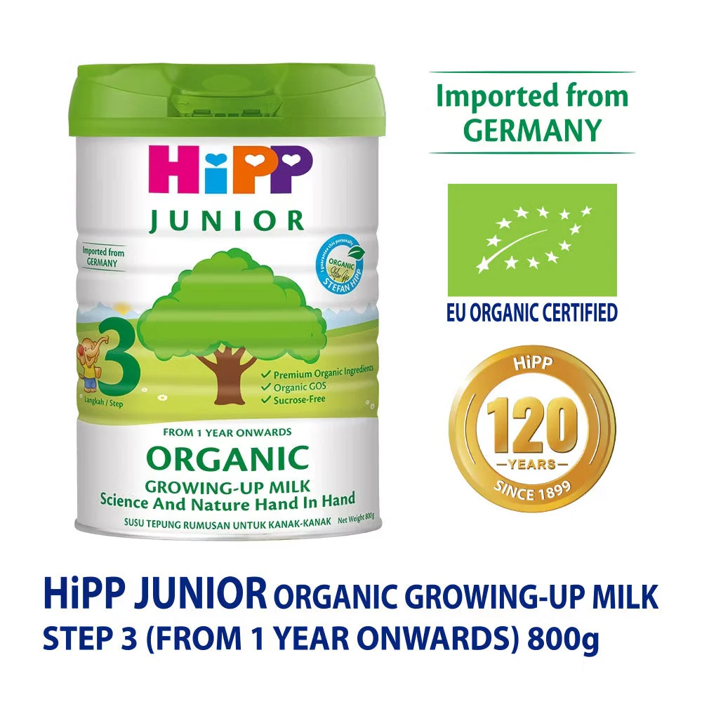 HIPP JUNIOR ORGANIC GROWING-UP MILK STEP 3 (1-3 YEAR) 800G - Image 3