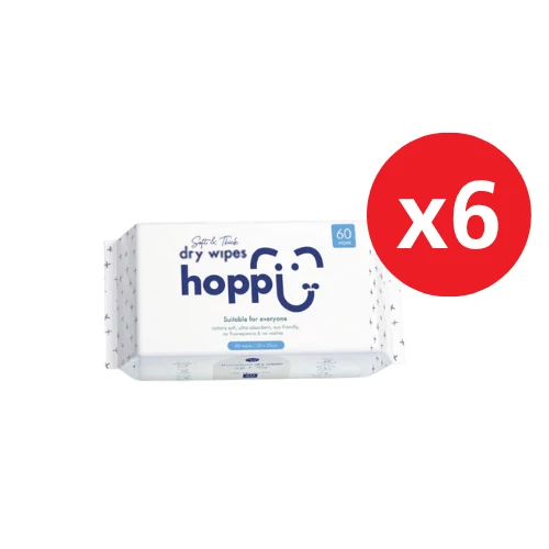 HOPPI DRY WIPES 60S x 6
