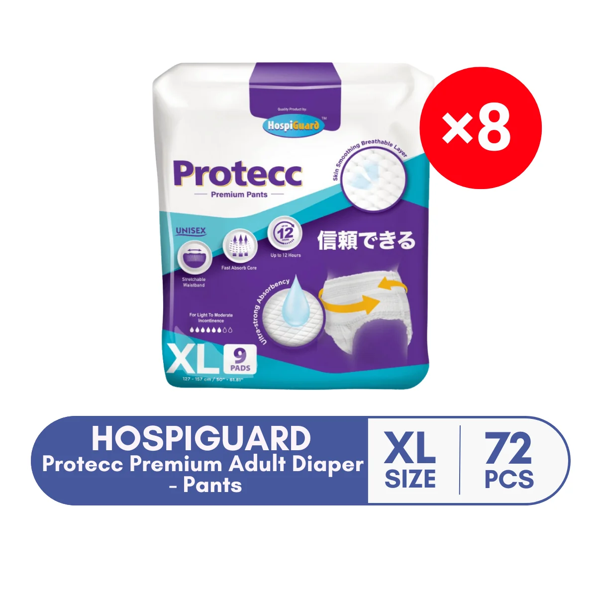 HOSPIGUARD PROTECC PREMIUM ADULT PANT XL 9S X8
