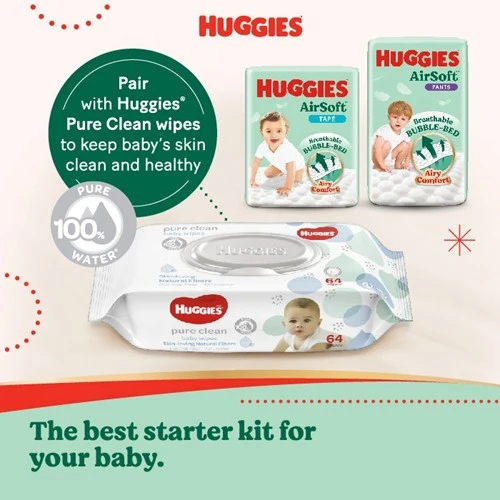 HUGGIES AIR SOFT DIAPERS M 52S - Image 7