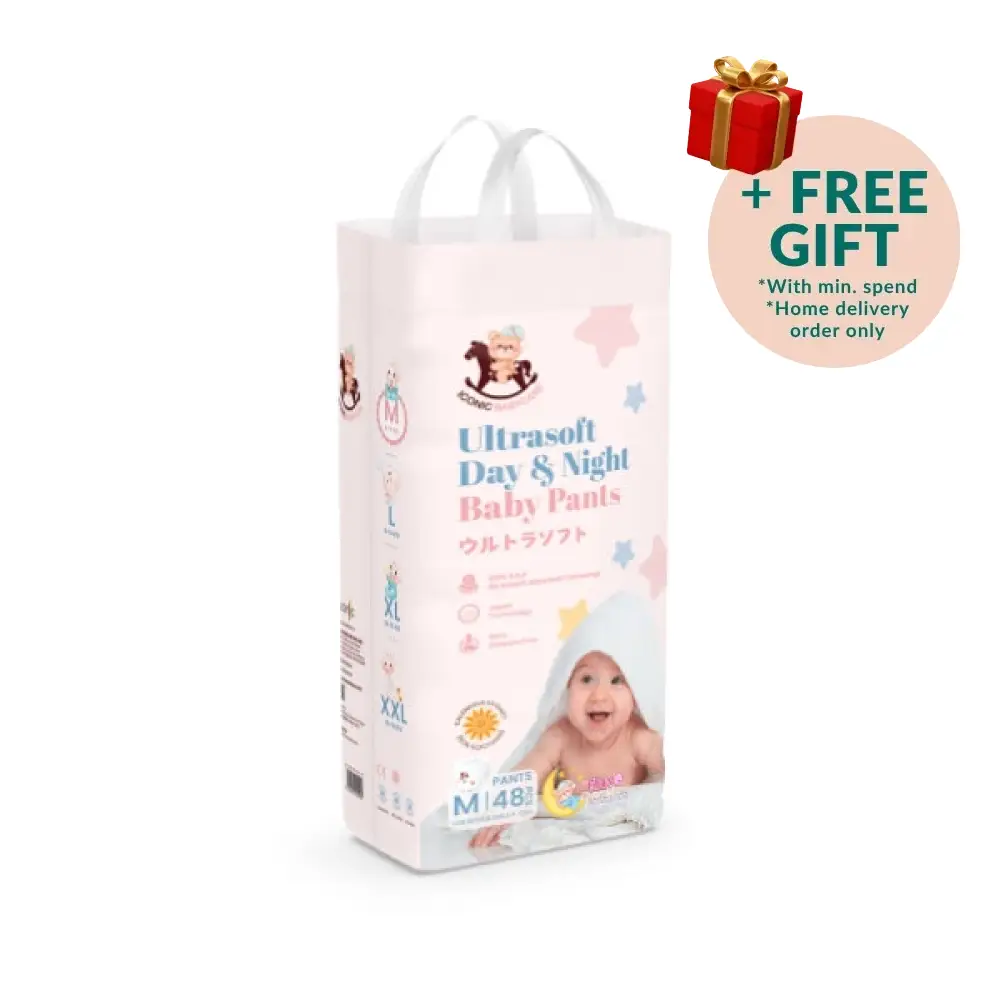 ICONIC BABYCARE ULTRASOFT DAY & NIGHT BABY PANTS M 48S