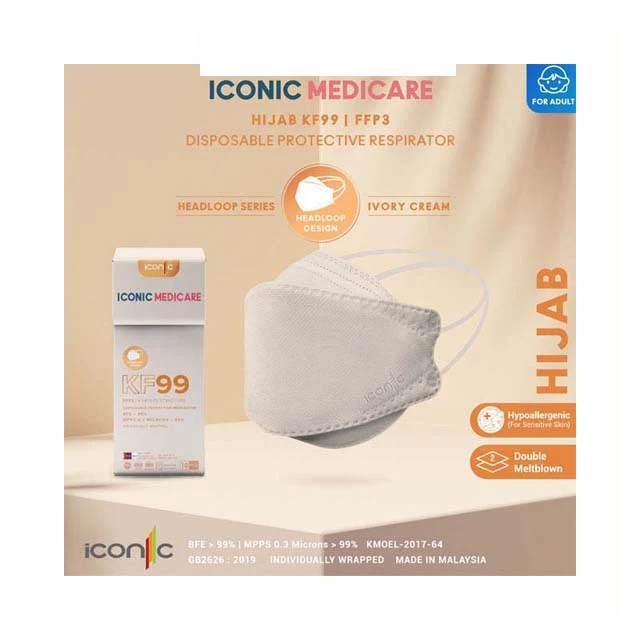 ICONIC KF99 HIJAB SIGNATURE IVORY CREAM 10S