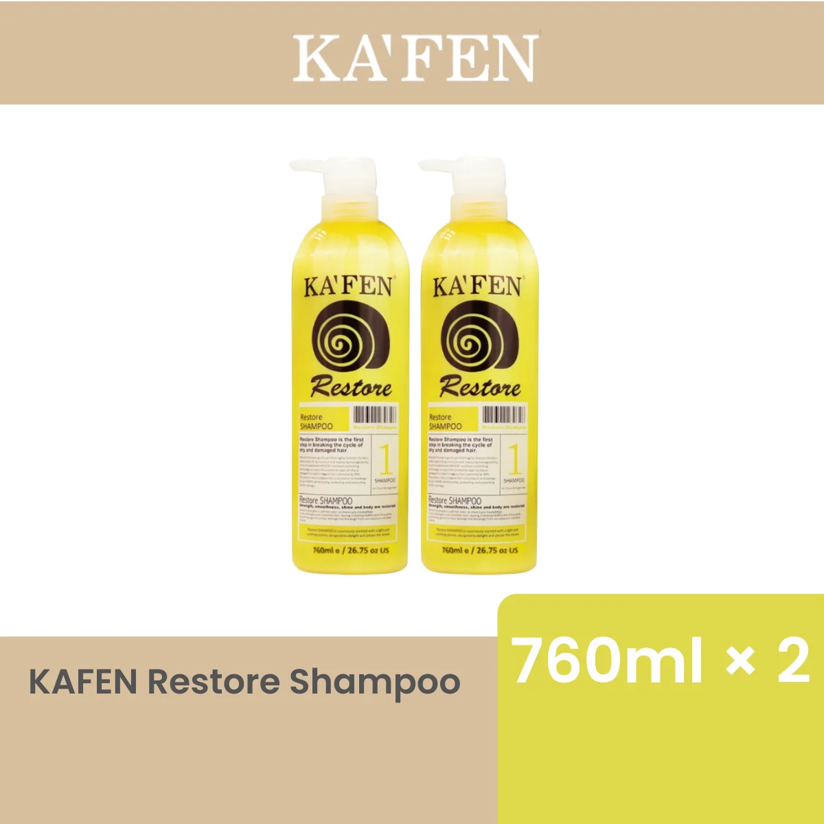KAFEN RESTORE SHAMPOO 760ML × 2