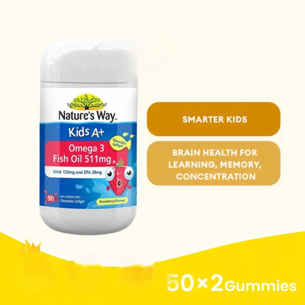 NATURES WAY KIDS A+ OMEGA 3 FISH OIL 50S × 2 - Image 3