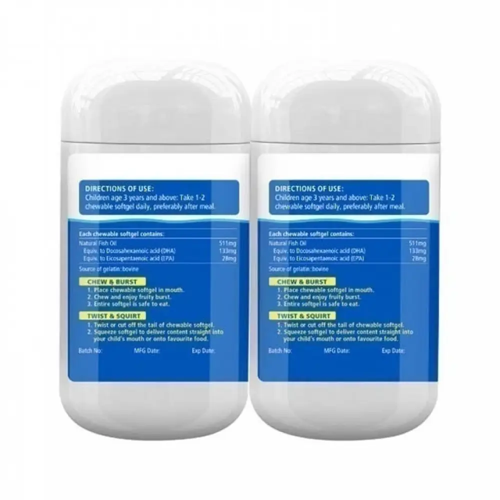 NATURES WAY KIDS A+ OMEGA 3 FISH OIL 50S × 2 - Image 4