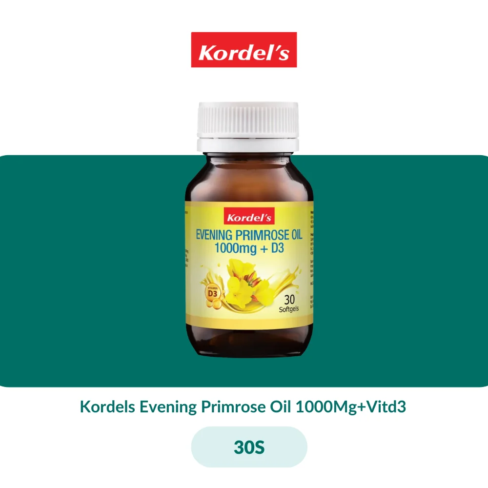 Kordels Evening Primrose Oil 1000Mg+Vitd3 (30S/60Sx2) - Image 2