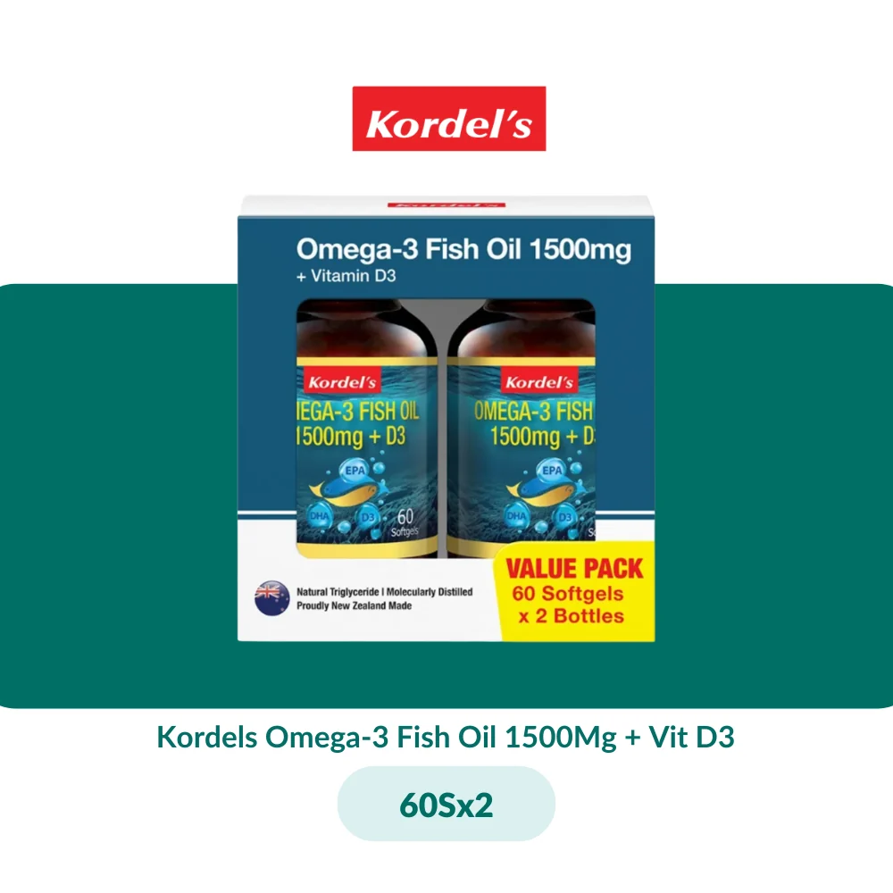 Kordels Omega-3 Fish Oil 1500Mg + Vit D3 (30S/60Sx2) - Image 3