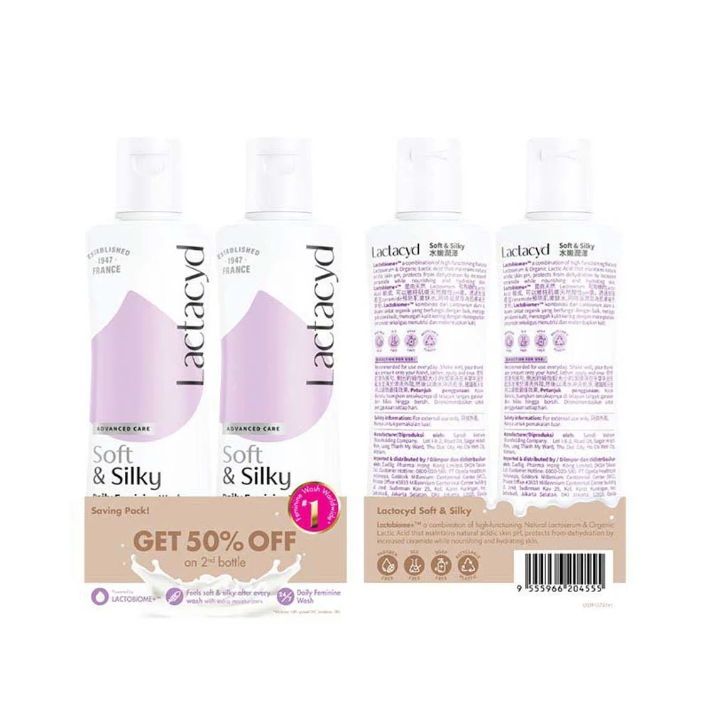 LACTACYD SOFT & SILKY 250ML 2S