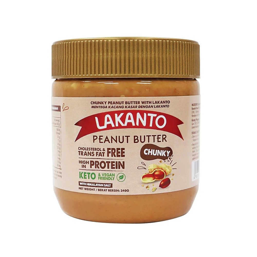 LAKANTO PEANUT BUTTER CHUNKY 340G