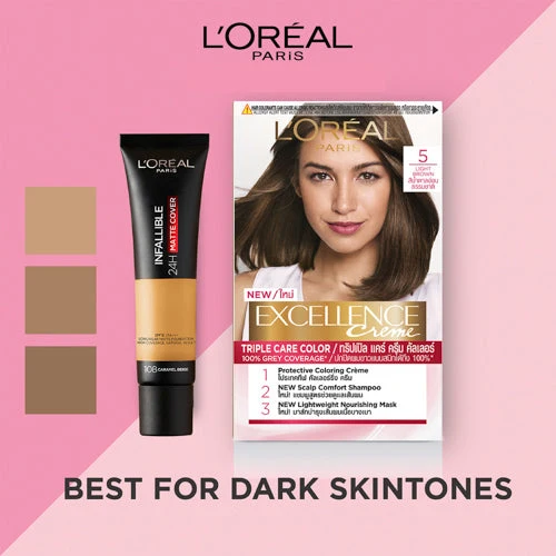 LOREAL EXCELLENCE CREME HAIR COLOUR - 5 NATURAL LIGHT BROWN 1S - Image 4