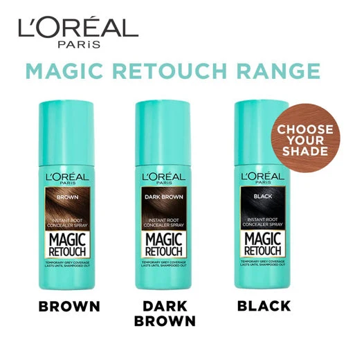 LOREAL MAGIC RETOUCH INSTANT ROOT CONCEALER SPRAY-BLACK 75ML - Image 6