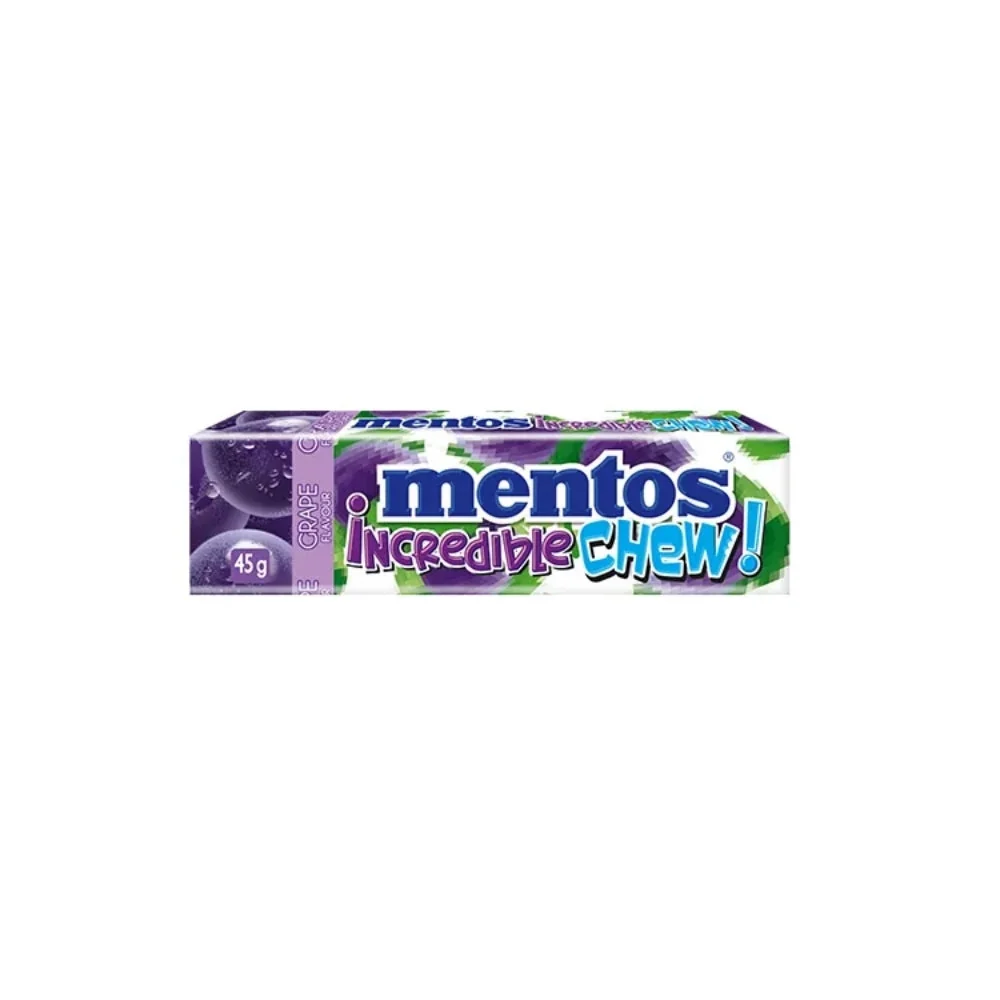 MENTOS INCREDIBLE CHEW GRAPE 45G