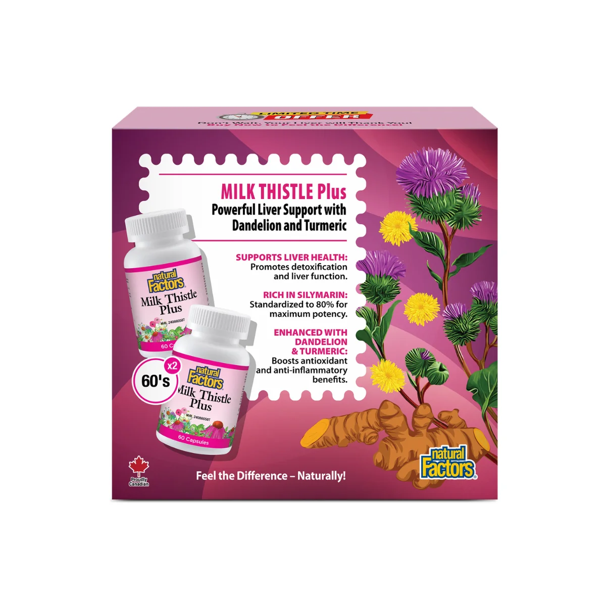 NATURAL FACTORS MILK THISTLE PLUS 60SX2