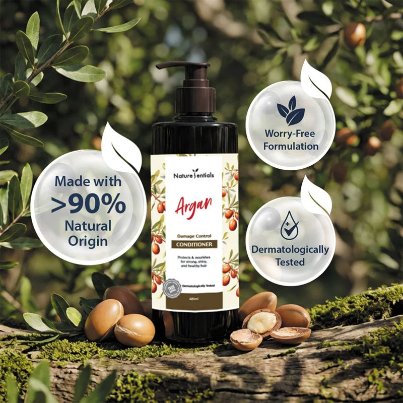 NATURESENTIALS DAMAGE CONTROL CONDITIONER ARGAN OIL 480ML - Image 2